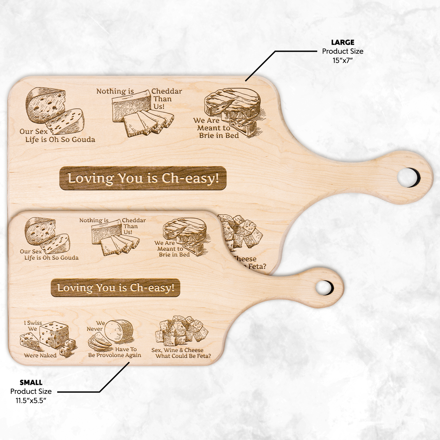 Loving You is Ch-easy! - Hardwood Paddle Charcuterie Board