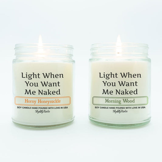 Best Seller 2 Candle Bundle - Light When You Want Me Naked Candles Slightly Rude 