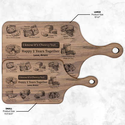 Sexy Personalized Hardwood Paddle - Cheese Charcuterie Board