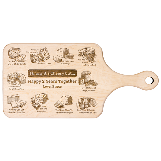 Sexy Personalized Hardwood Paddle - Cheese Charcuterie Board