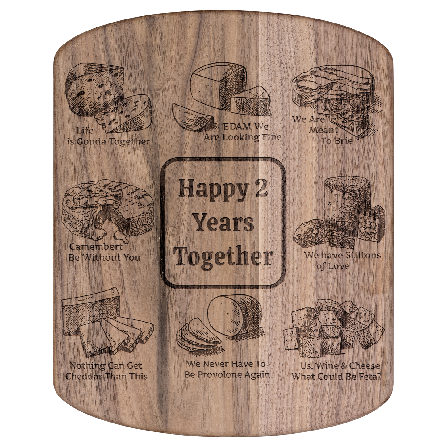 Funny Personalized Cheese Charcuterie - Hardwood Board 8.5"X11"