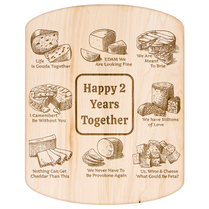 Funny Personalized Cheese Charcuterie - Hardwood Board 8.5"X11"