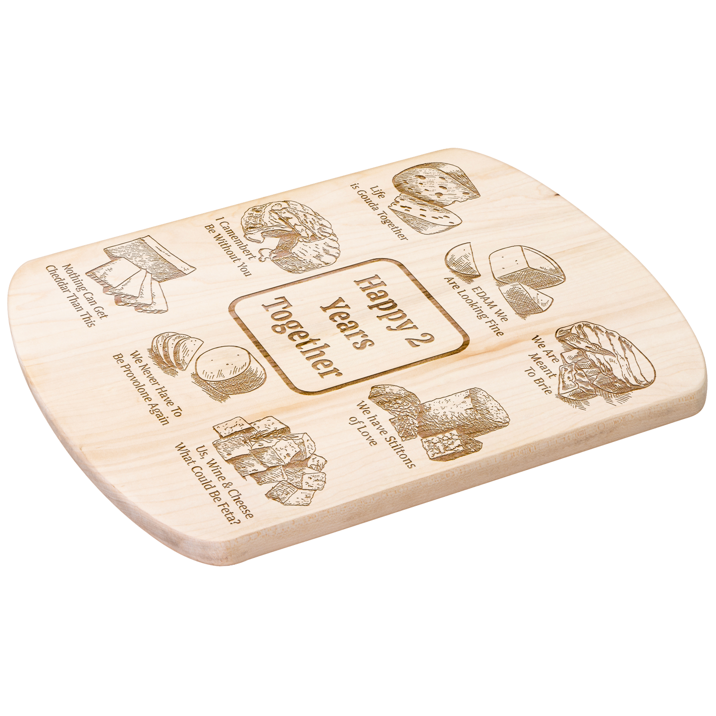 Funny Personalized Cheese Charcuterie - Hardwood Board 8.5"X11"