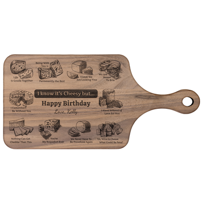 Funny Personalized Special Occasion -Cheese Charcuterie Hardwood Paddle Board