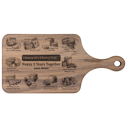 Sexy Personalized Hardwood Paddle - Cheese Charcuterie Board