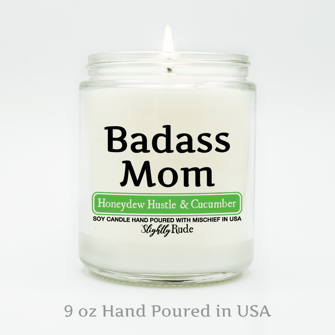 Badass Mom - Funny Candle Candles Slightly Rude 