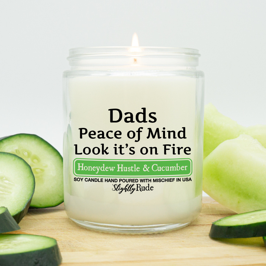 Dads Peace of Mind is on Fire - Funny Candle