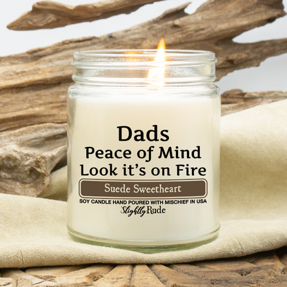 Dads Peace of Mind is on Fire - Funny Candle