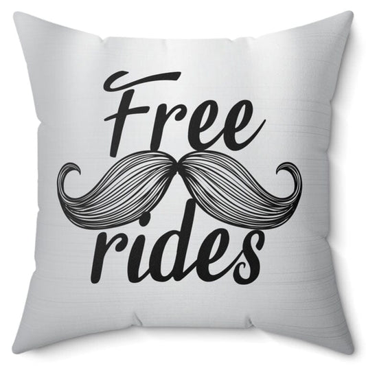 FREE MUSTACHE RIDES MICROFIBER PILLOW 16" Home Decor Printify 