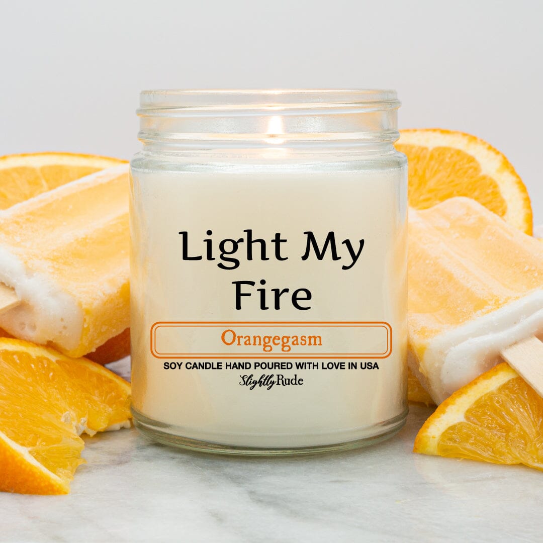 Light My Fire - Candle Candles Slightly Rude Orangegasm 
