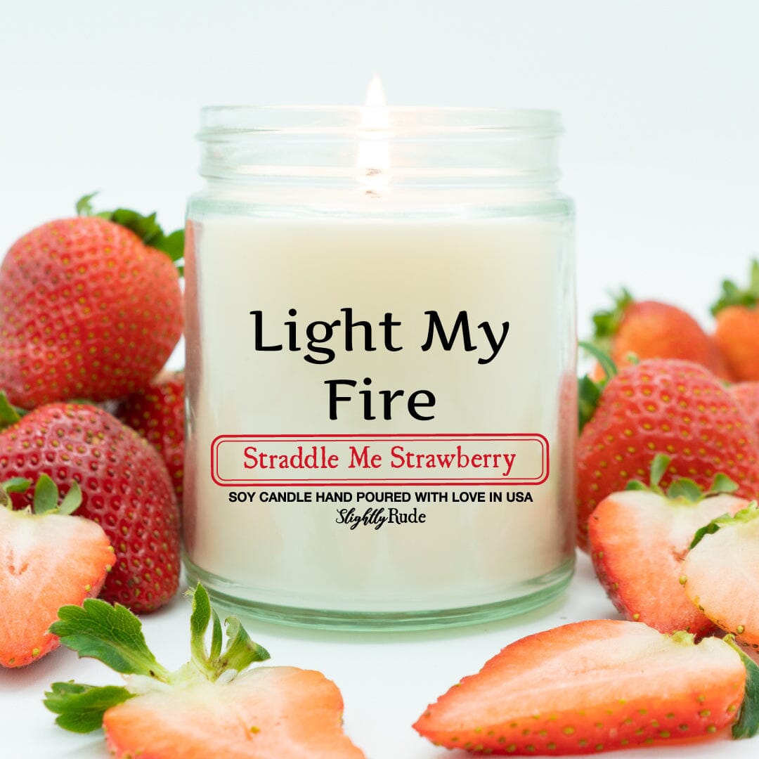Light My Fire - Candle Candles Slightly Rude Straddle Me Strawberry 