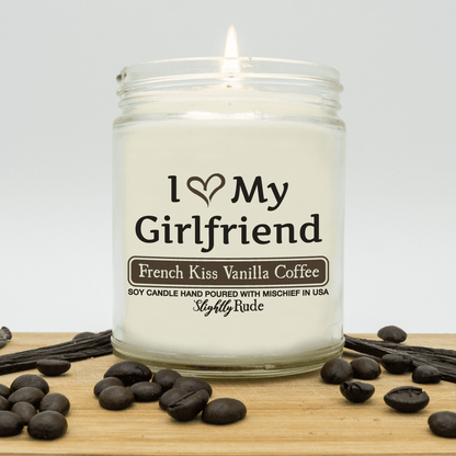 Naughty Scents - I Love My Girlfriend (Candle) Candles Slightly Rude French Kiss Vanilla Coffee 