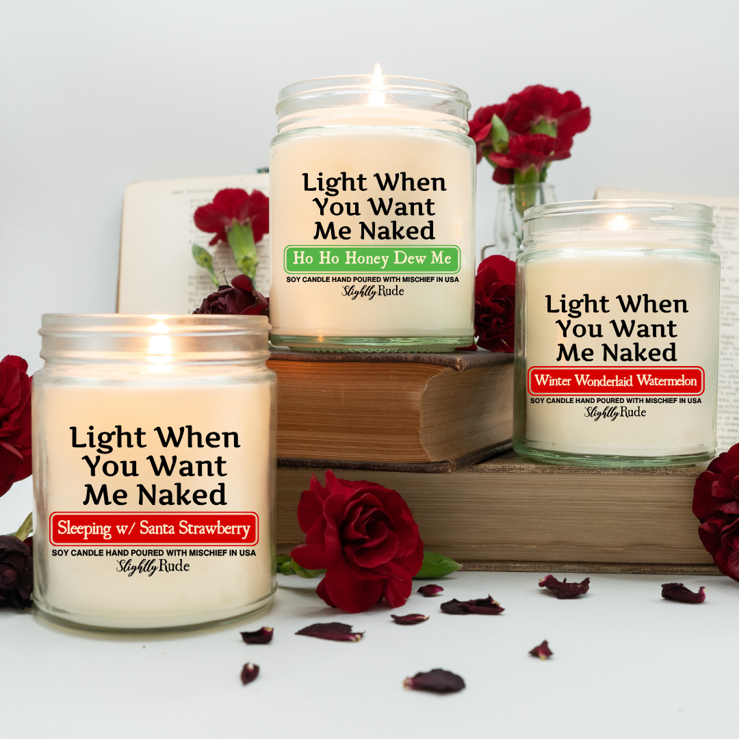 3 Candle Fruity Christmas Best Sellers Bundle - Light When You Want Me Naked