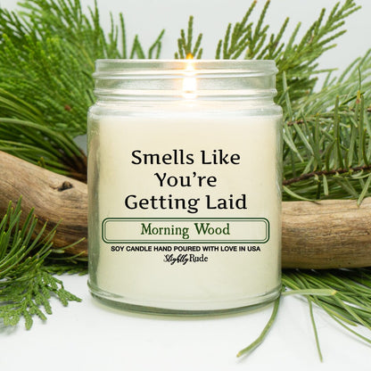 Smells Like You're Getting Laid - Candle Candles Slightly Rude Morning Wood 