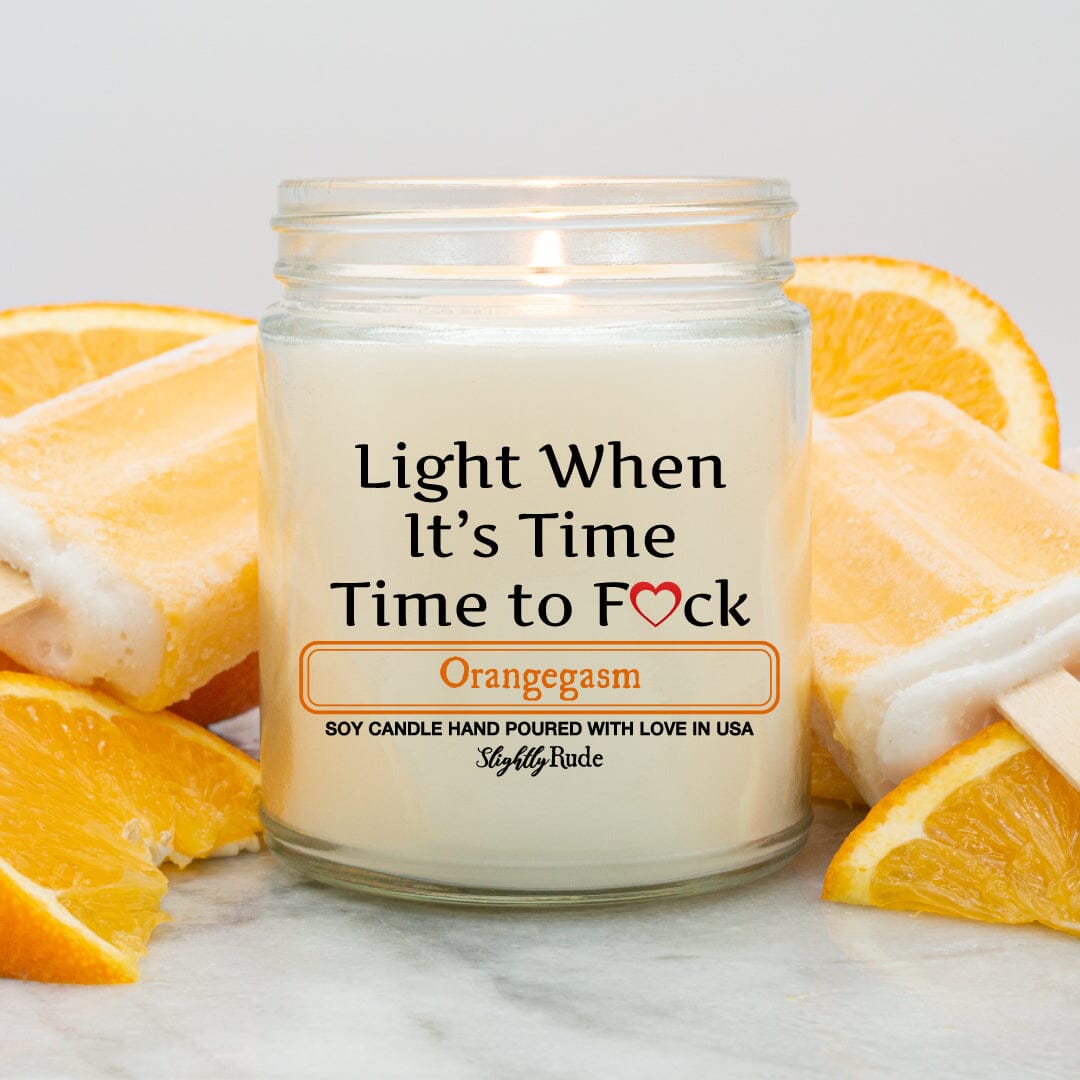Light When Its Time to Fuck - Candle Candles Slightly Rude Orangegasm 