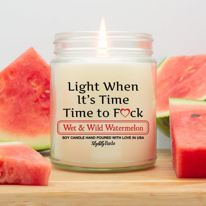 Light When Its Time to Fuck - Candle Candles Slightly Rude Wet & Wild Watermelon 