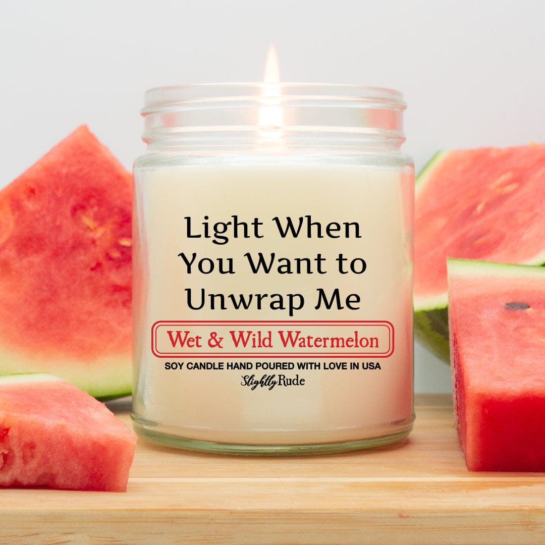 Light When You Want to Unwrap Me - Candle Candles Slightly Rude Wet & Wild Watermelon 