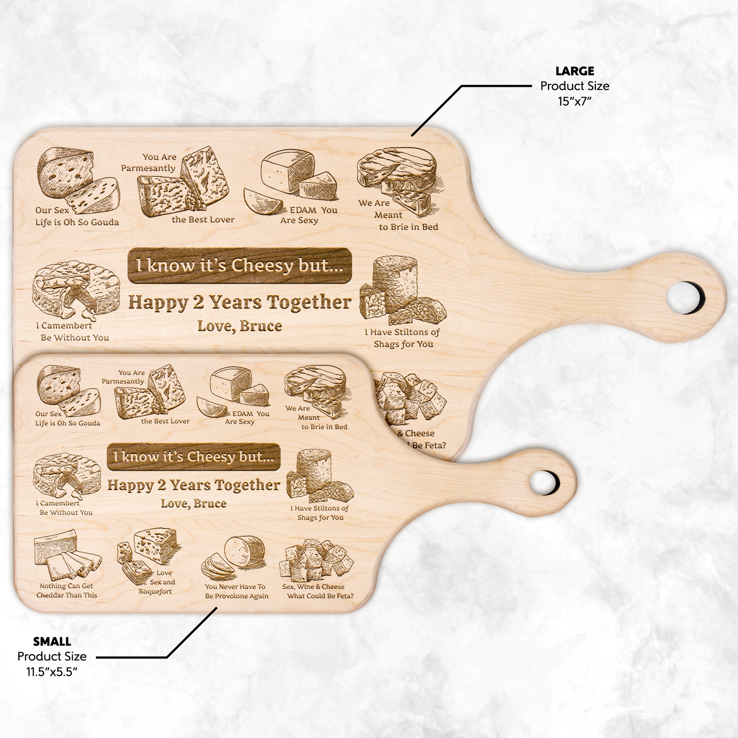 Sexy Personalized Hardwood Paddle - Cheese Charcuterie Board