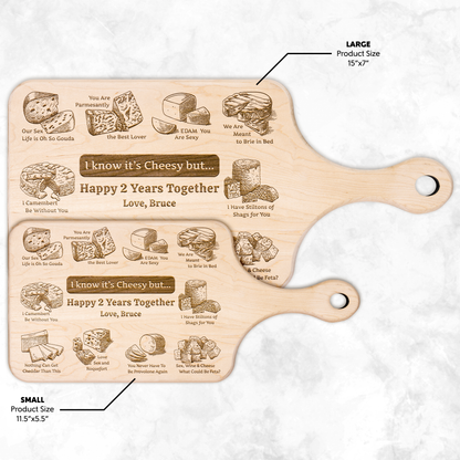 Sexy Personalized Hardwood Paddle - Cheese Charcuterie Board