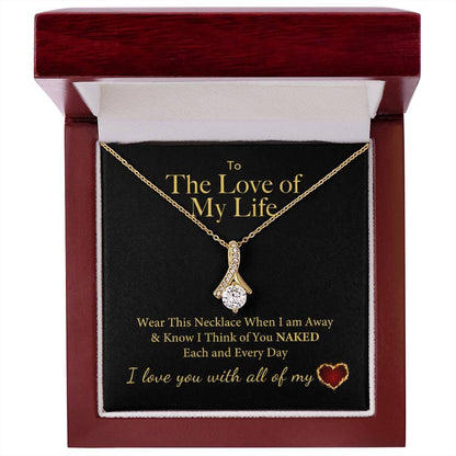 Love of My Life I Think of You Naked Each and Every Day Necklace Jewelry ShineOn Fulfillment 18K Yellow Gold Finish Luxury Box 