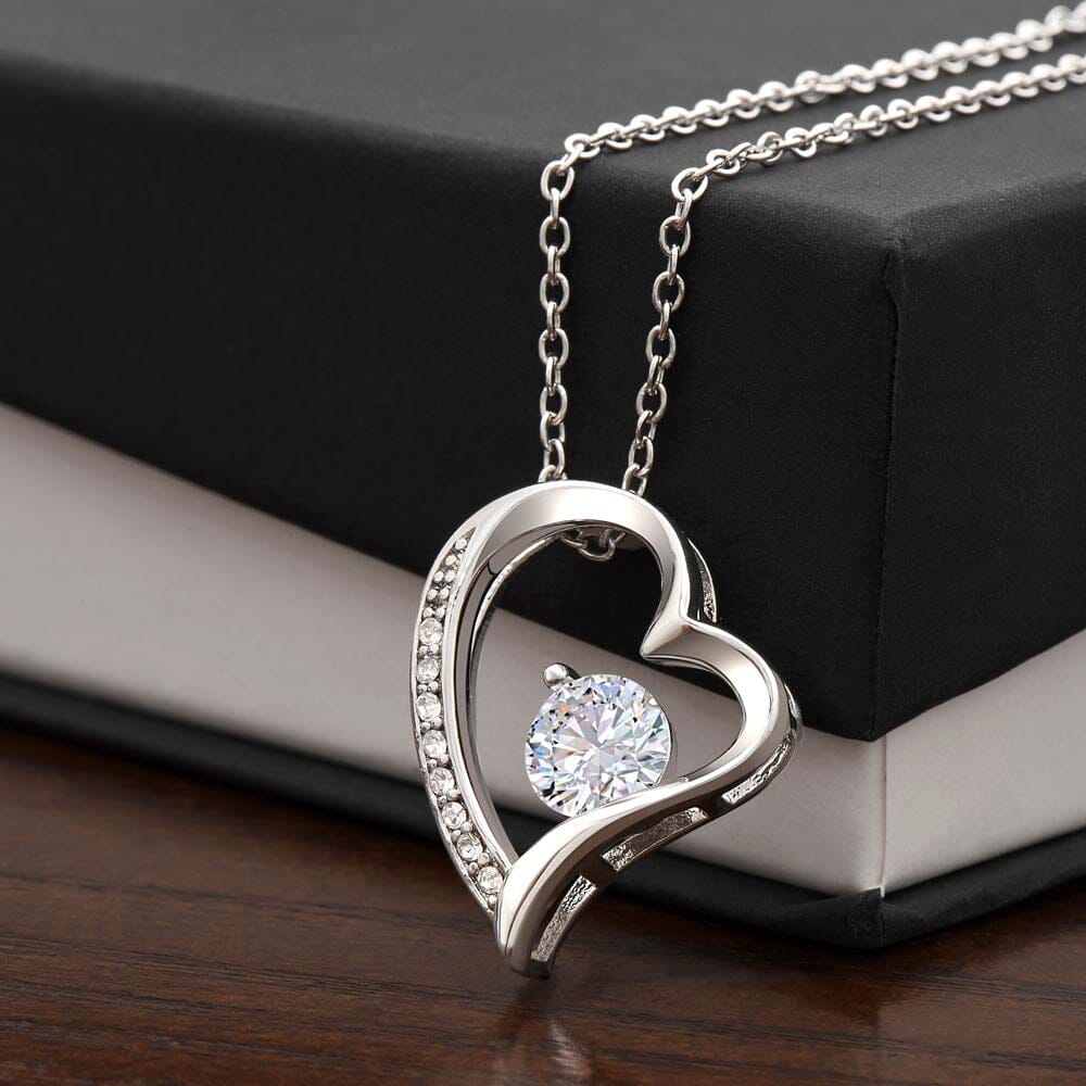 Forever Love Heart Necklace Jewelry ShineOn Fulfillment 14k White Gold Finish Standard Box 