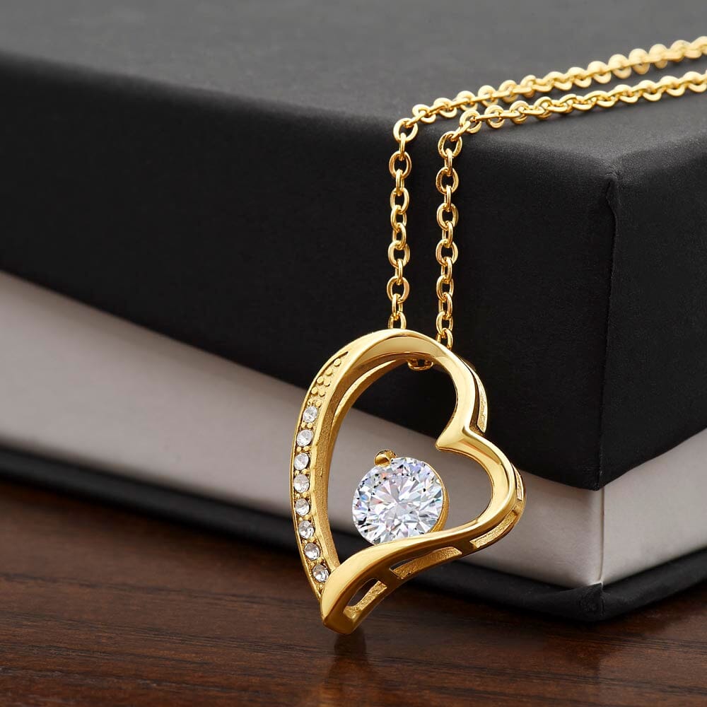 Forever Love Heart Necklace Jewelry ShineOn Fulfillment 18k Yellow Gold Standard Box 