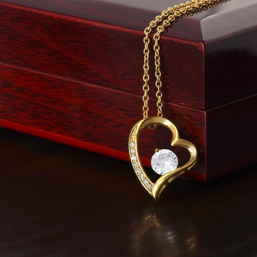 Forever Love Heart Necklace Jewelry ShineOn Fulfillment 18k Yellow Gold Luxury Box 