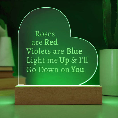 Roses Are Red....I'll Go Down on You - Naughty Night Light Jewelry ShineOn Fulfillment 