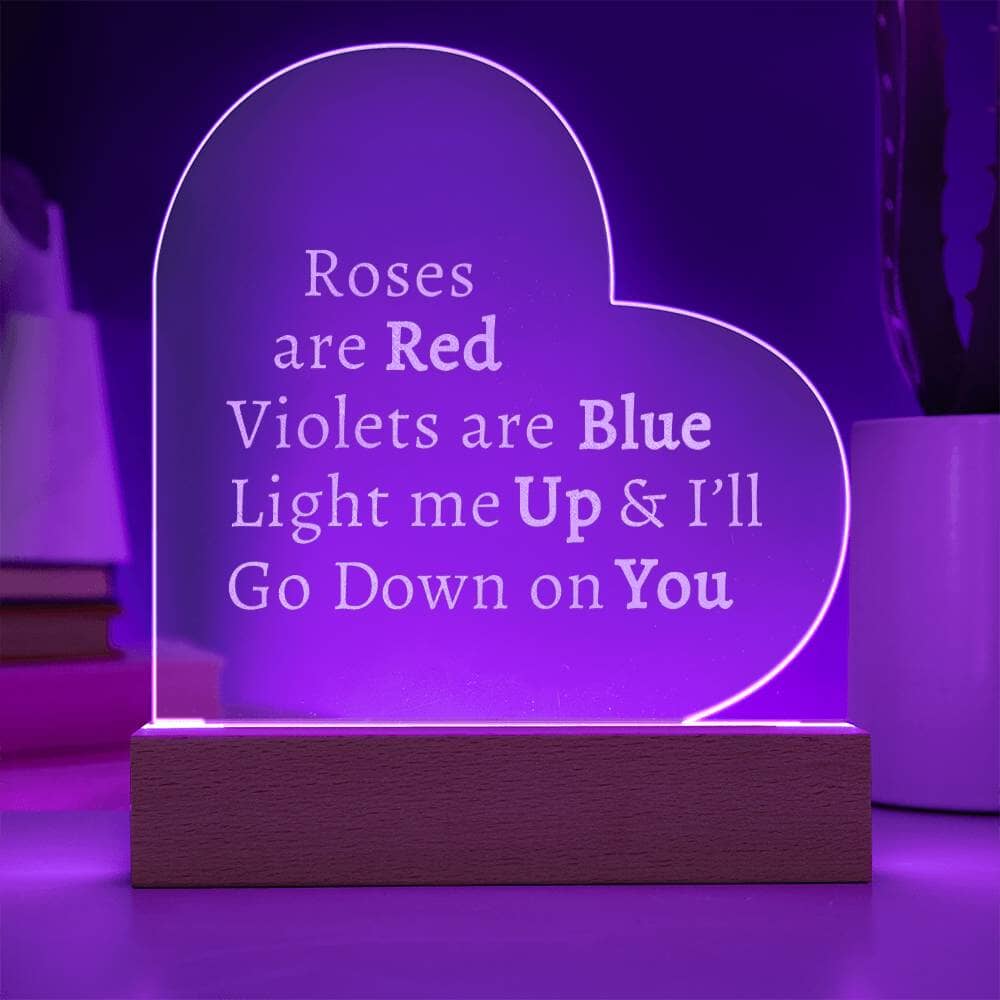 Roses Are Red....I'll Go Down on You - Naughty Night Light Jewelry ShineOn Fulfillment Battery LED Base 