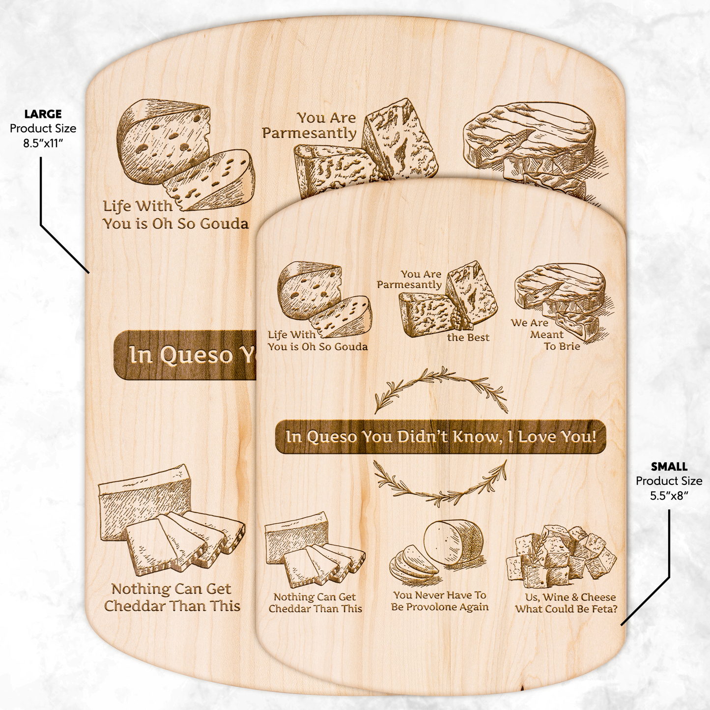 In Queso You Didn't Know, I Love You! - Funny Hardwood Oval Cutting Board