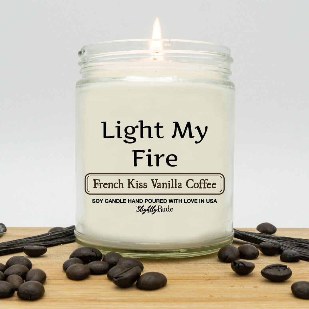 Light My Fire - Candle Candles Slightly Rude French Kiss Vanilla Coffee 